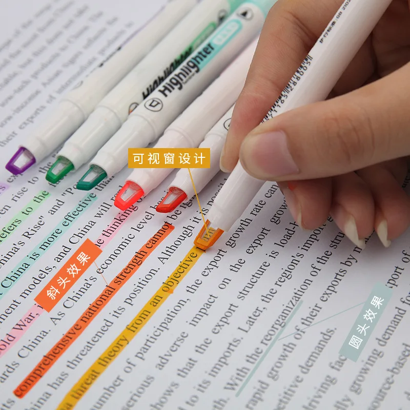 Pastel Highlighter Set Double Ended - 6 цветов/набор, уникальный маркер с оконным