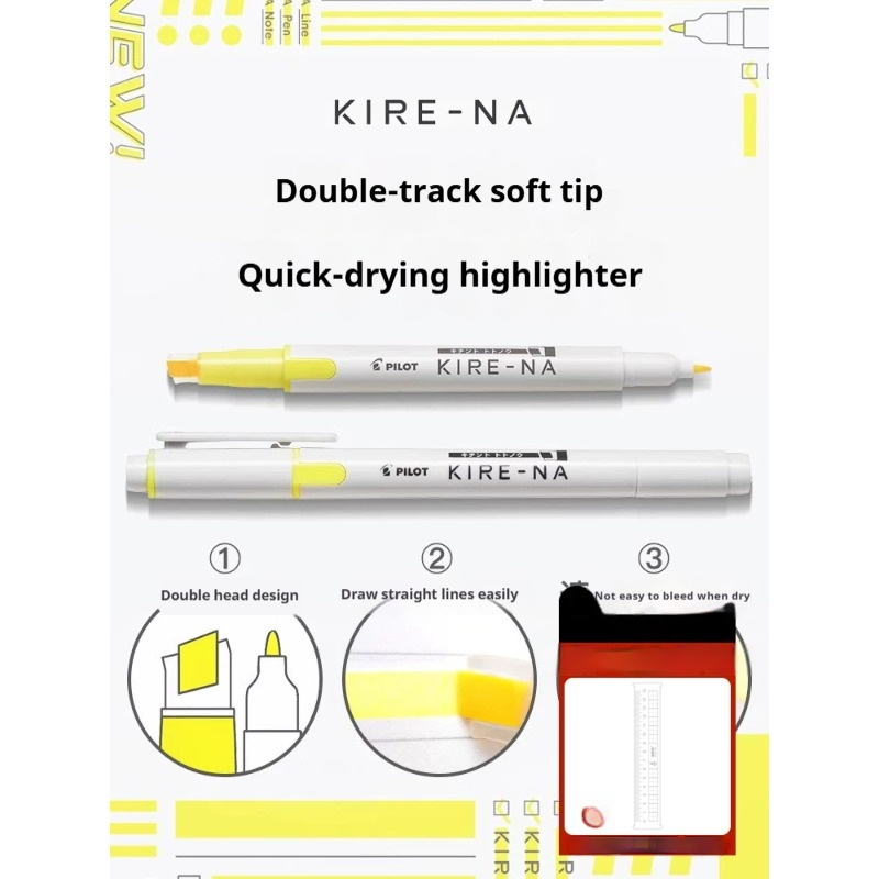Pastel Highlighter Set Double Ended - Набор маркеров-выделителей PILOT KIRE-NA, 1/3/4/5/10 шт.,